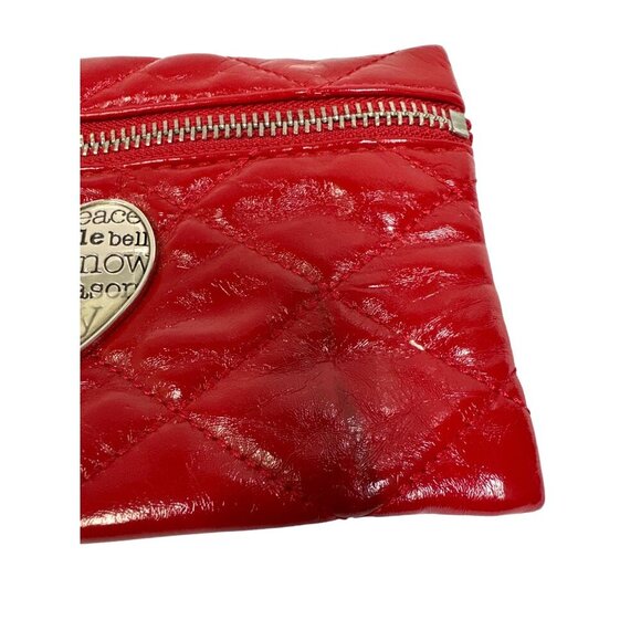 Brighton Faux Red Leather Holiday Wristlet Clutch - Picture 5 of 7